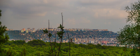 ANTALYA, TURKEY: City view of resident district with modern buildings in Antalya.