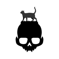 Illustration Vector Graphic of Skull Cat Logo. Perfect to use for Technology Company