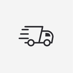 delivery truck icon on white background