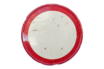 Blank traffic road sign isolated on a white background