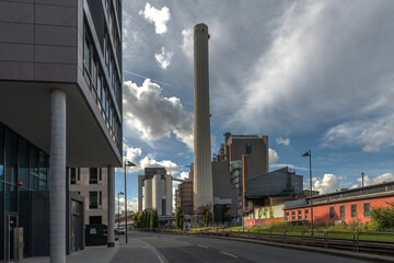 Thermal power station west on the river Main, Frankfurt
