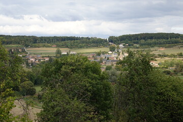 Fototapeta na wymiar Scenic view on Torgny, Rouvroy, Wallonia, southernmost village of Belgium 