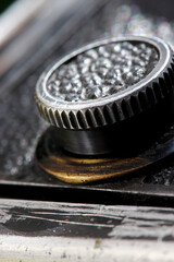 close-up detail of old camera
