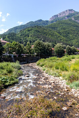 Street and building in town of Teteven, Bulgaria