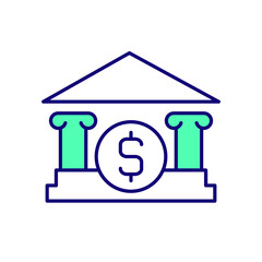 Banking services RGB color icon. Opening deposit. Financial support. National or regional economy regulation. Banking services. Isolated vector illustration. Simple filled line drawing