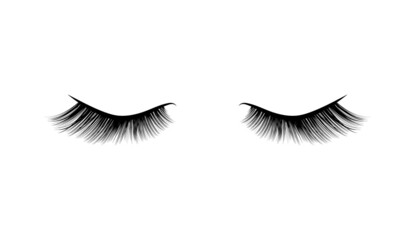Women's long black eyelashes illustration