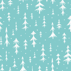 Seamless Christmas pattern with Christmas trees.