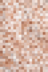 Abstract pattern, color combination, pixel effect. Squares in brown orange grey colors, light pastel bright shades, yellow beige nuances. Fresh modern background, fashion trend in color combination.