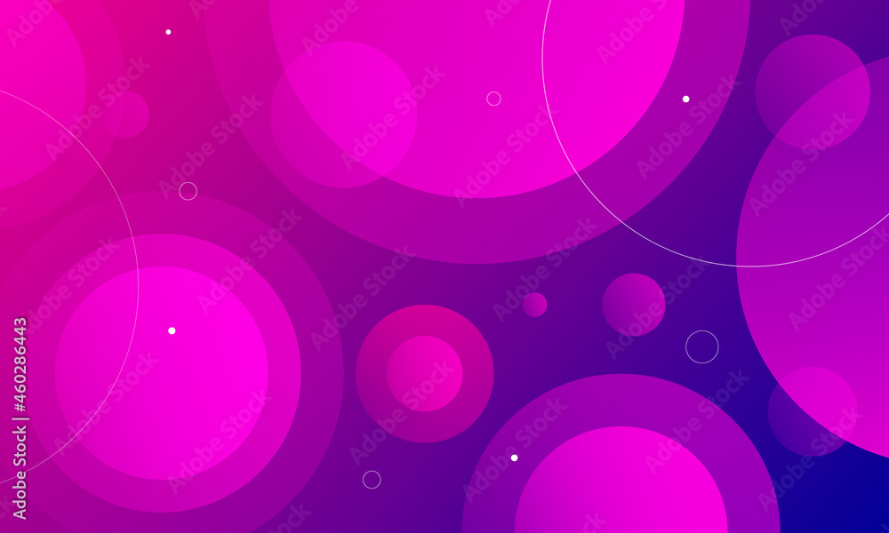 Wall mural minimal geometric background. pink and purple elements with fluid gradient. dynamic shapes compositi