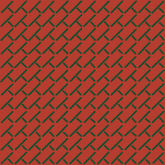 Red and green, rectangles seamless pattern. Hand draw, stock illustration.