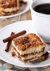 Piece of cinnamon coffee cake