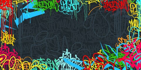 Colorful Abstract Hip Hop Street Art Graffiti Style Urban Calligraphy Vector Illustration Background Art