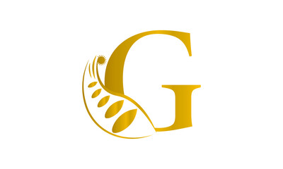 Premium vector initial letter G florish typography logo design