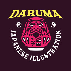 Logo Illustration of Japanese Daruma Doll