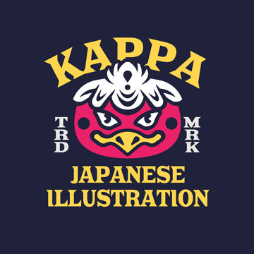 Illustration Logo of Japanese Monster Kappa