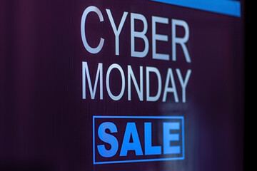 Cyber Monday sale concept. Seasonal shopping sales and discounts