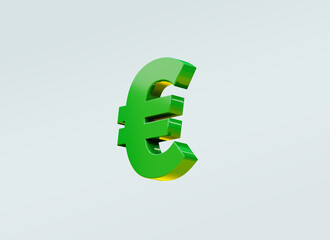 Euro symbol glossy. Isolated over white background 3d