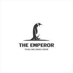 Penguin Emperor Bird Logo Design Vector Image