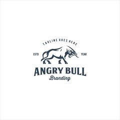 Bull Cow Logo Design Vector Image