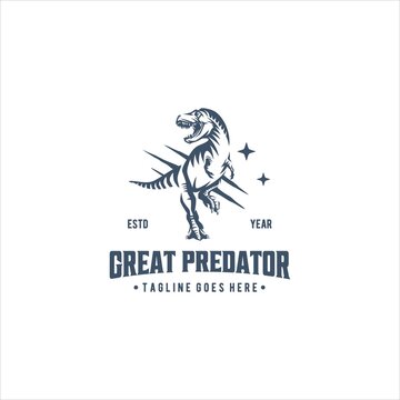 Dinosaur Predator Raptor Logo Design Vector Image