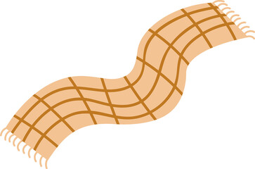 Autumn knitted scarf clip art on the white isolated background. 