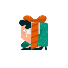 People celebrate and make merry. Flat cartoon vector illustration