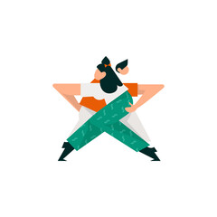 People celebrate and make merry. Flat cartoon vector illustration
