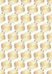 shining yellow-orange seamless floral pattern on a white background. oblique stripes. beautiful vertical cover. a4. template, print.