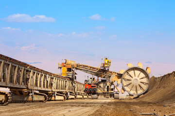 Bucket wheel in a copper mine in Chile