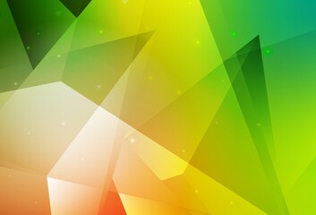 Light Green, Yellow vector background with polygonal style.
