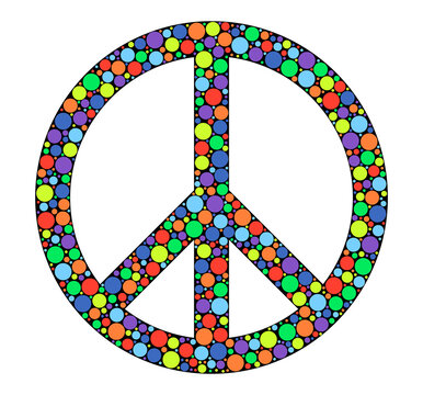 peace retro sign, pacific and hippie symbol of peaciful and love