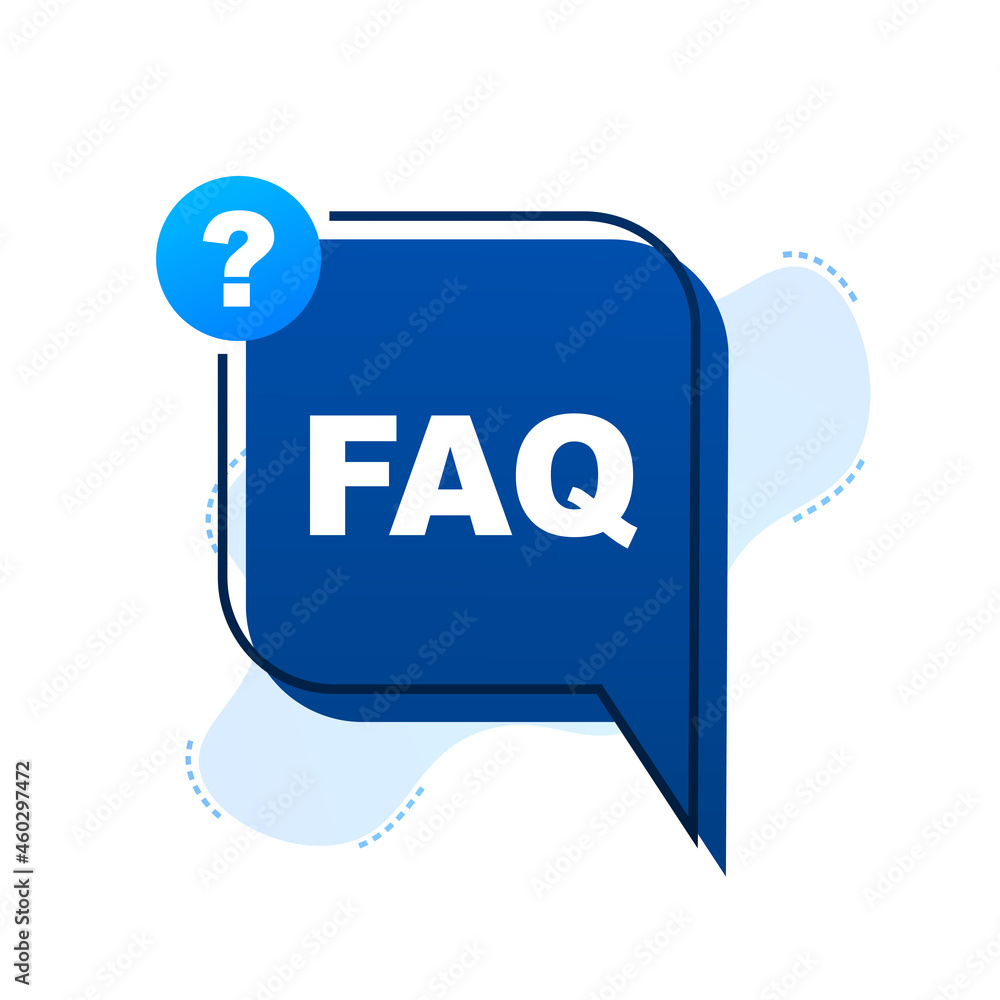 Poster frequently asked questions faq banner. speech bubble with text faq. vector stock illustration.