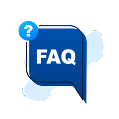Frequently asked questions FAQ banner. Speech bubble with text FAQ. Vector stock illustration.