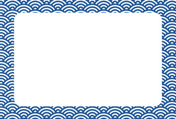 青海波の和風なシンプルなフレーム素材