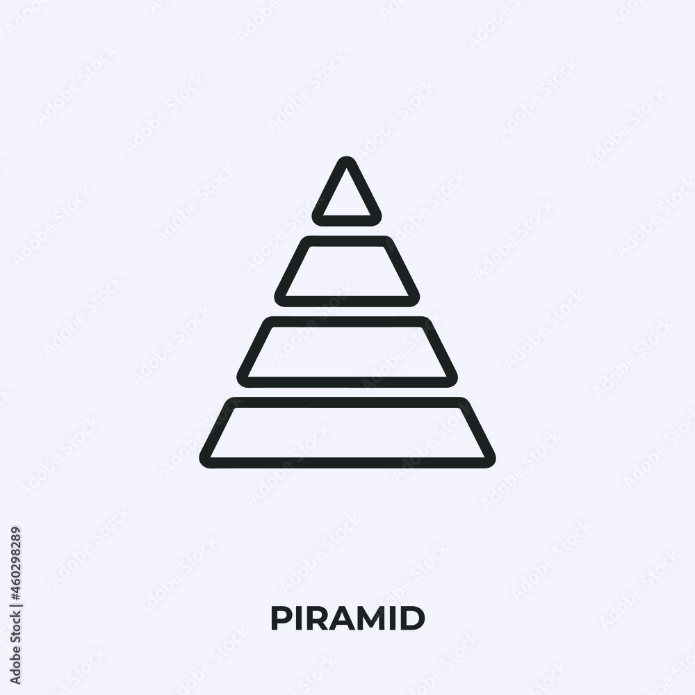 Poster pyramid icon vector. linear style sign for mobile concept and web design. pyramid symbol illustratio