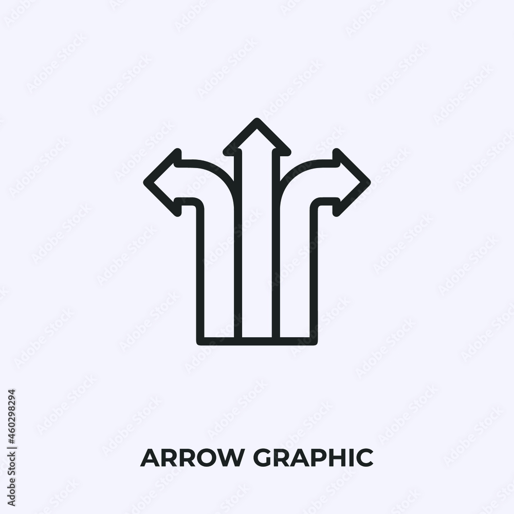 Poster arrow graphic icon vector. linear style sign for mobile concept and web design. arrow graphic symbol