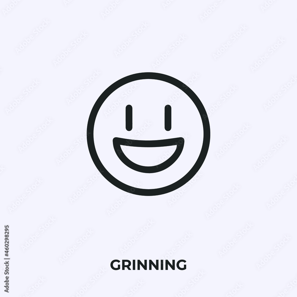 Poster grinning emoji icon vector. linear style sign for mobile concept and web design. grinning emoticon s