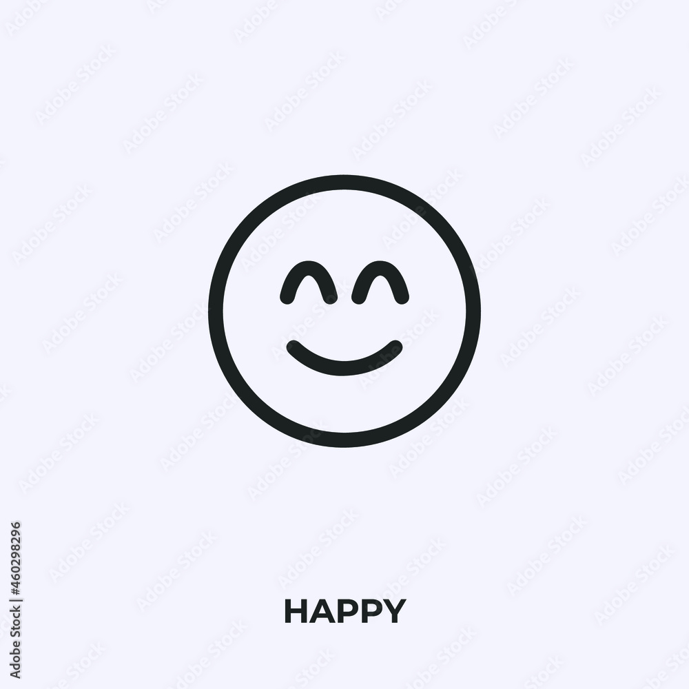 Poster happy emoji icon vector. linear style sign for mobile concept and web design. happy emoticon symbol 