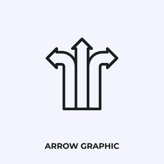 arrow graphic icon vector. Linear style sign for mobile concept and web design. arrow graphic symbol illustration. Pixel vector graphics - Vector.