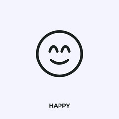 happy emoji icon vector. Linear style sign for mobile concept and web design. happy emoticon symbol illustration. Pixel vector graphics - Vector.