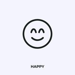 Obraz premium happy emoji icon vector. Linear style sign for mobile concept and web design. happy emoticon symbol illustration. Pixel vector graphics - Vector.