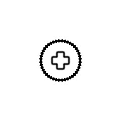 Medical cross line icon. Simple style hospital company poster background symbol. Clinic company logo design element. T-shirt printing. Vector for sticker.