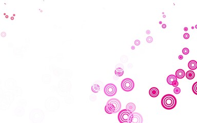 Light Purple, Pink vector background with bubbles.