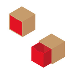 Stackable storage cube toy organizer isolated on white background isometric view.