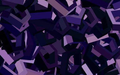 Dark Purple vector pattern with colorful hexagons.