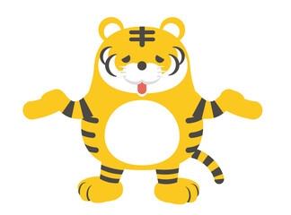 虎のキャラクターのベクターイラスト （残念）