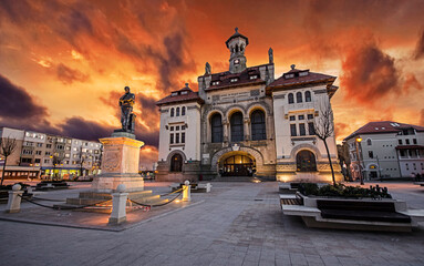 CONSTANTA , ROMANIA: Ovidiu Square with National History and Archeology Museum in the Old Town of...