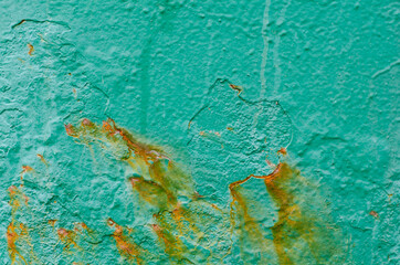 Old peeling paint. Rusty surface, Rust texture. Painted metal.