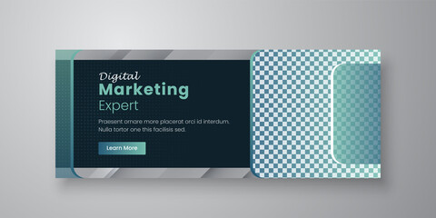 Corporate and digital business marketing promotion social media cover template Premium Vector