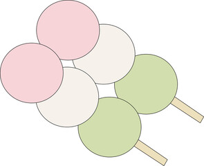 2本のかわいいお花見団子
